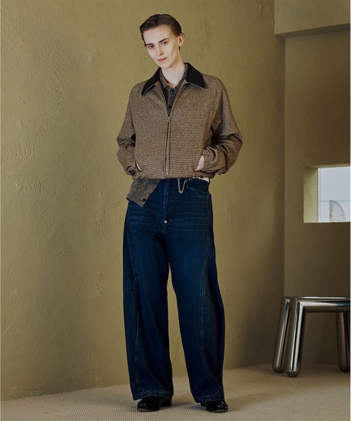 JIEDA(ジエダ)の「VINTAGE-FEEL DRAPED DENIM PANTS(デニムパンツ・メンズ・インディゴブルー/ブラック・2/1)」の3枚目の写真