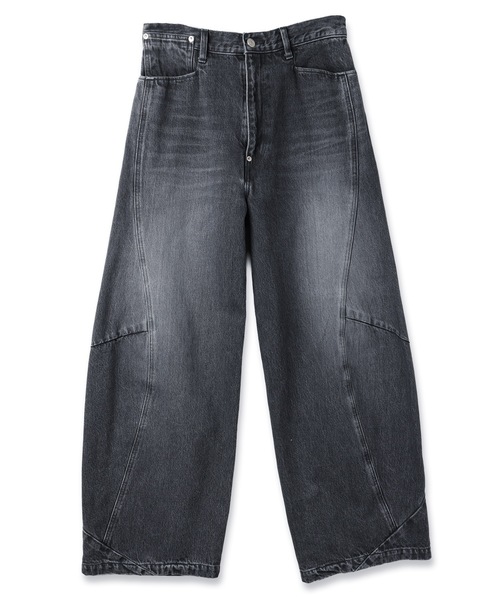 JIEDA(ジエダ)の「VINTAGE-FEEL DRAPED DENIM PANTS(デニムパンツ・メンズ・インディゴブルー/ブラック・2/1)」の11枚目の写真