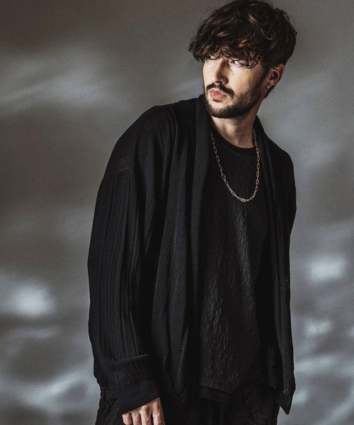 NO ID.(ノーアイディ)の「【NO ID.】Shawl Collar Knit Wrap Cardigan / ショールカラーニットラップカーディガン(カーディガン/ボレロ・メンズ・ブラック/グレー・ONE SIZE)」の18枚目の写真