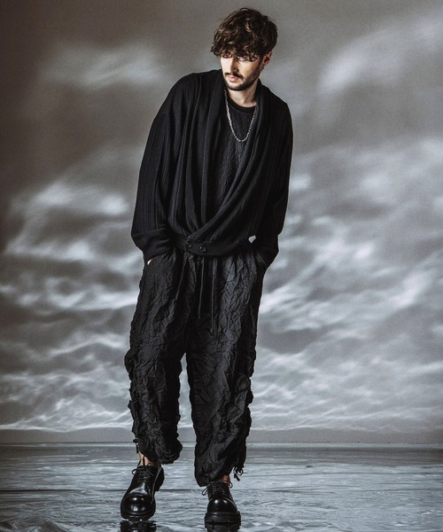 NO ID.(ノーアイディ)の「【NO ID.】Shawl Collar Knit Wrap Cardigan / ショールカラーニットラップカーディガン(カーディガン/ボレロ・メンズ・ブラック/グレー・ONE SIZE)」の16枚目の写真