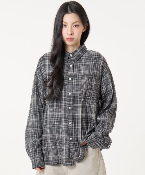 UNKNOWN PLANET(アンノウンプラネット)の「リンクルサマーチェックシャツブラック(シャツ/ブラウス・レディース・その他・SMALL/LARGE/MEDIUM)」の8枚目の写真