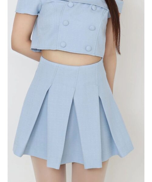 EATME（イートミー）の「BOXタックミニスカート（スカート・レディース・ブルー/オフホワイト/ブラック・MEDIUM/SMALL）」の3枚目の写真