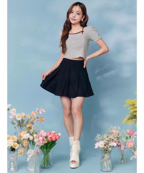 EATME（イートミー）の「BOXタックミニスカート（スカート・レディース・ブルー/オフホワイト/ブラック・MEDIUM/SMALL）」の6枚目の写真