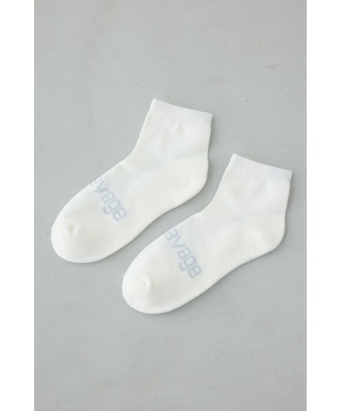 AZUL by moussy（アズールバイマウジー）の「ジャガードロゴアングルソックス（ソックス/靴下・メンズ・ホワイト/ブラック/グレー・FREE）」の4枚目の写真