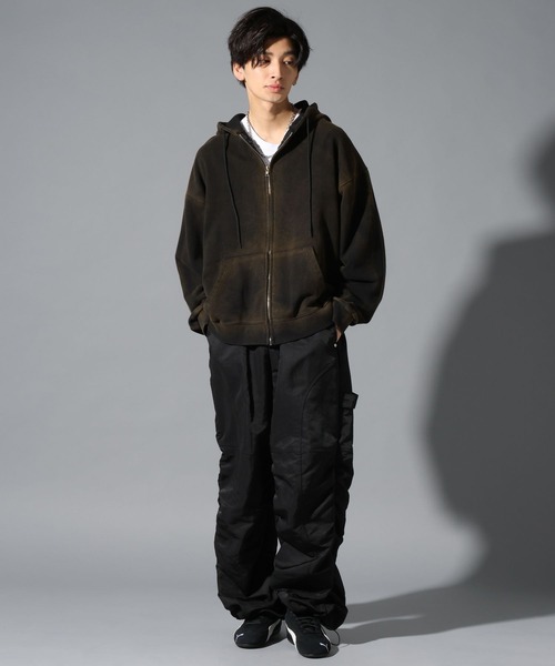 LAND MUSEUM（ランドミュージアム）の「LAND MUSEUM／タイダイフードジップ（パーカー・メンズ・チャコール/ブラック・FREE）」の7枚目の写真