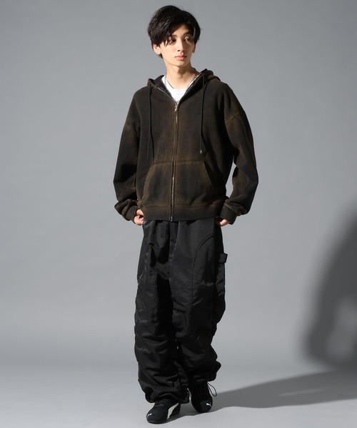 LAND MUSEUM（ランドミュージアム）の「LAND MUSEUM／タイダイフードジップ（パーカー・メンズ・チャコール/ブラック・FREE）」の8枚目の写真