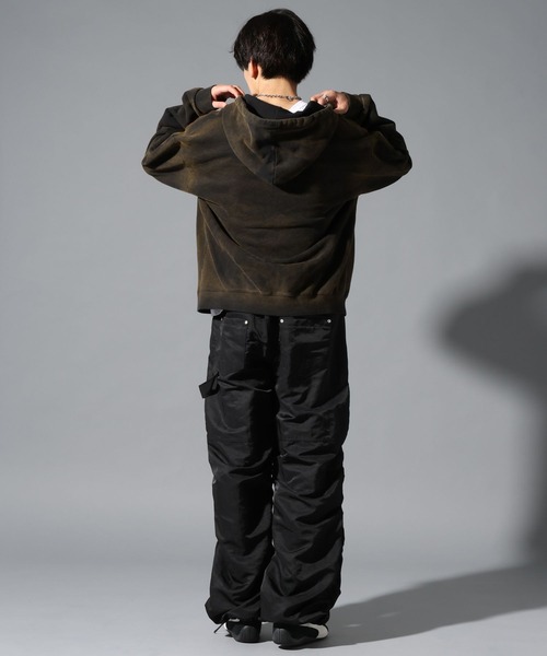 LAND MUSEUM（ランドミュージアム）の「LAND MUSEUM／タイダイフードジップ（パーカー・メンズ・チャコール/ブラック・FREE）」の9枚目の写真