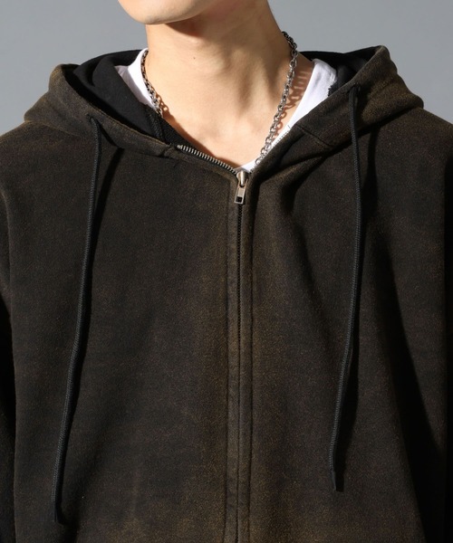 LAND MUSEUM（ランドミュージアム）の「LAND MUSEUM／タイダイフードジップ（パーカー・メンズ・チャコール/ブラック・FREE）」の16枚目の写真