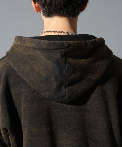 LAND MUSEUM（ランドミュージアム）の「LAND MUSEUM／タイダイフードジップ（パーカー・メンズ・チャコール/ブラック・FREE）」の20枚目の写真