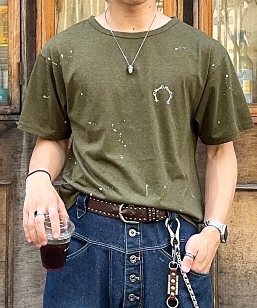 MandO(エムオー)(エムオー)の「ヴィンテージペイントサークルロゴTシャツ(Tシャツ/カットソー・メンズ・カーキ/ブラック/チャコールグレー・MEDIUM/LARGE)」の3枚目の写真