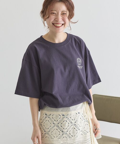 BEVERLY HILLS POLO CLUB(ビバリーヒルズポロクラブ)の「【BEVERLY HILLS POLO CLUB】バックプリントTシャツ(Tシャツ/カットソー・レディース・ネイビー/オフホワイト・FREE)」の2枚目の写真