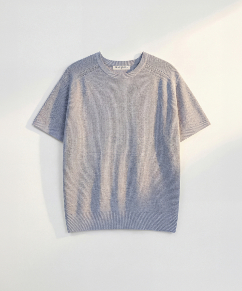 Saddle Shoulder Cotton Knit — трикотажный свитер, серый