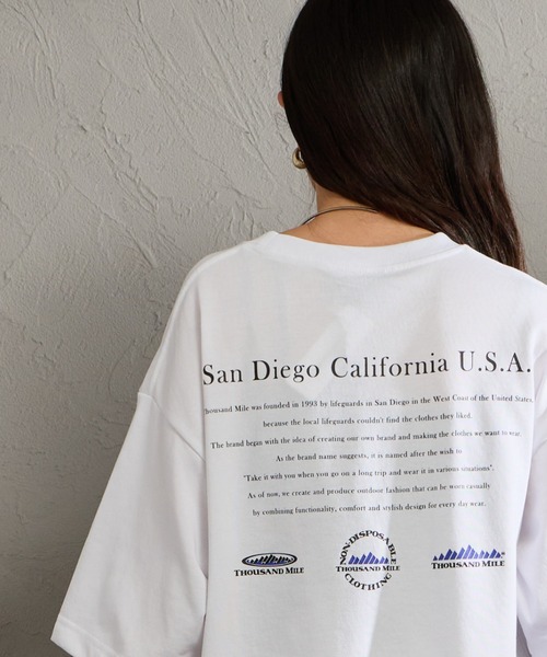 THOUSAND MILE（サウザンドマイル）の「[THOUSAND MILE/サウザンドマイル] ヒストリーロゴ バックプリント ショートスリーブTシャツ（Tシャツ/カットソー・レディース・ホワイト/ブラック・M/L）」の22枚目の写真