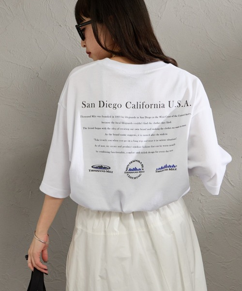 THOUSAND MILE（サウザンドマイル）の「[THOUSAND MILE/サウザンドマイル] ヒストリーロゴ バックプリント ショートスリーブTシャツ（Tシャツ/カットソー・レディース・ホワイト/ブラック・M/L）」の13枚目の写真