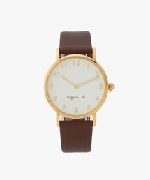 agnes b. | MARCELLO ROUND BROWN M(アナログ腕時計)