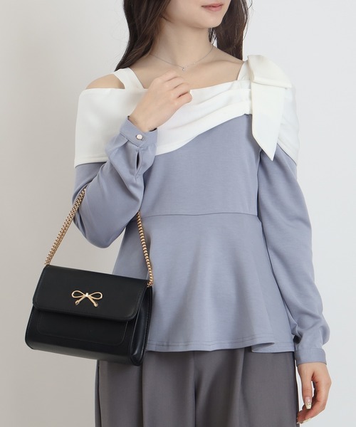 ASTORIA ODIER(アストリアオディール)の「スフレオフショルプルオーバー(Tシャツ/カットソー・レディース・ブラック/ライトグレー・MEDIUM)」の20枚目の写真