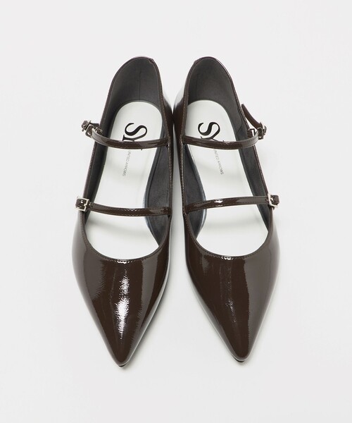 SY UNITED ARROWS(シーユナイテッドアローズ)の「<SY> ポインテッド ダブルストラップ フラット15↑(パンプス・レディース・ベージュ/シルバー/ダークブラウン/ブラック・22.5cm/23cm/22cm/23.5cm/24.5cm/24cm/25cm)」の2枚目の写真