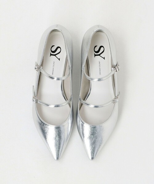 SY UNITED ARROWS(シーユナイテッドアローズ)の「<SY> ポインテッド ダブルストラップ フラット15↑(パンプス・レディース・ベージュ/シルバー/ダークブラウン/ブラック・22.5cm/23cm/22cm/23.5cm/24.5cm/24cm/25cm)」の13枚目の写真