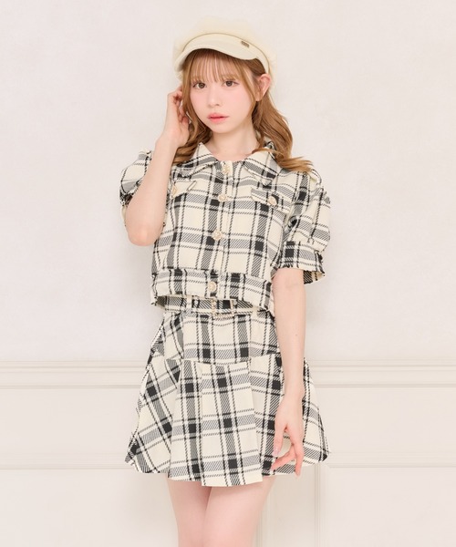 apres jour(アプレジュール)の「【セット着用可能】パワショルツイードショートジャケット(テーラードジャケット・レディース・ホワイト系その他/ライトブルー/ブラック/ピンクベージュ・フリー/X-LARGE)」の7枚目の写真