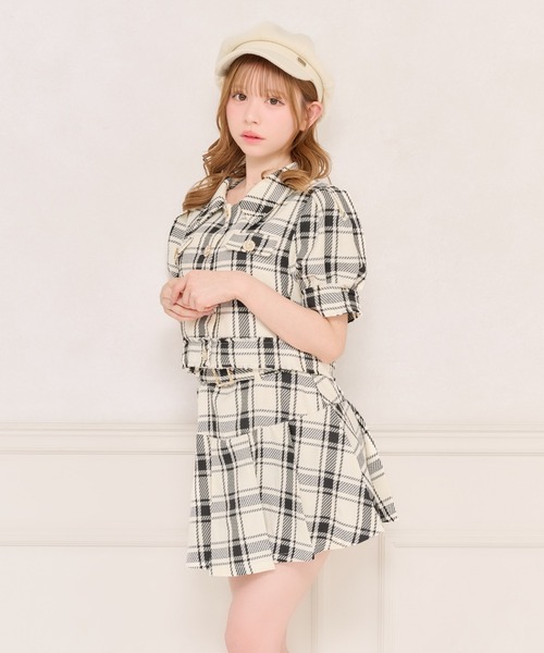apres jour(アプレジュール)の「【セット着用可能】パワショルツイードショートジャケット(テーラードジャケット・レディース・ホワイト系その他/ライトブルー/ブラック/ピンクベージュ・フリー/X-LARGE)」の8枚目の写真