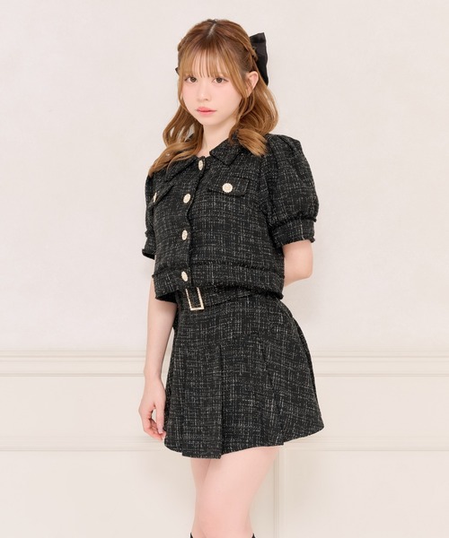 apres jour(アプレジュール)の「【セット着用可能】パワショルツイードショートジャケット(テーラードジャケット・レディース・ホワイト系その他/ライトブルー/ブラック/ピンクベージュ・フリー/X-LARGE)」の17枚目の写真