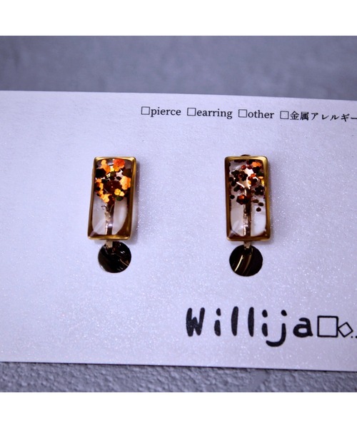 tone(トーン)の「【Willija】金属アレルギー対応《Evil squareⅡmini》偏光ホログラムのイヤリング(MA)(イヤリング・レディース・オレンジ/ブルー/ピンク/グリーン・FREE)」の5枚目の写真