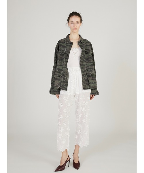 crinkle crinkle crinkle（クリンクルクリンクルクリンクル）の「【crinkle crinkle crinkle】sheer cotton 3D embroidery easy pants/シアーコットン3Dエンブロイダリーイージーパンツ（その他パンツ・レディース・ホワイト/ブラック・FREE）」の6枚目の写真