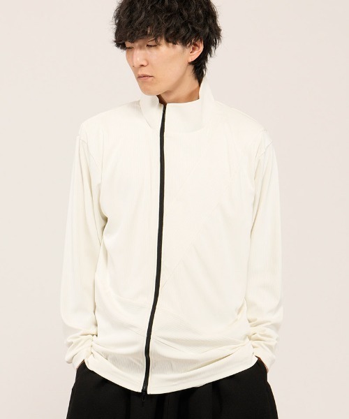 NO ID.(ノーアイディ)の「mcg3803- アシンメトリ-ZIP-CD カーディガン(858006-465T)(カーディガン/ボレロ・メンズ・ホワイト/ブラック/グレー・ONE SIZE)」の13枚目の写真