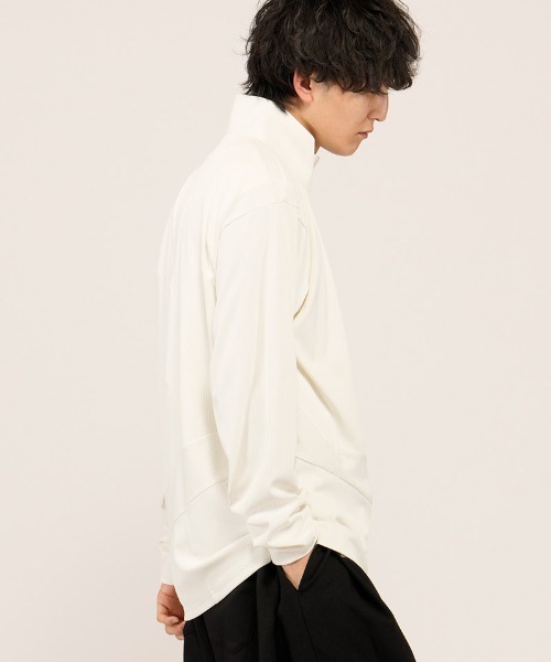 NO ID.(ノーアイディ)の「mcg3803- アシンメトリ-ZIP-CD カーディガン(858006-465T)(カーディガン/ボレロ・メンズ・ホワイト/ブラック/グレー・ONE SIZE)」の14枚目の写真