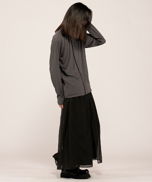 NO ID.(ノーアイディ)の「mcg3803- アシンメトリ-ZIP-CD カーディガン(858006-465T)(カーディガン/ボレロ・メンズ・ホワイト/ブラック/グレー・ONE SIZE)」の21枚目の写真