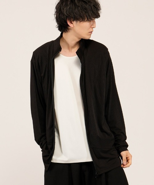 NO ID.(ノーアイディ)の「mcg3803- アシンメトリ-ZIP-CD カーディガン(858006-465T)(カーディガン/ボレロ・メンズ・ホワイト/ブラック/グレー・ONE SIZE)」の22枚目の写真