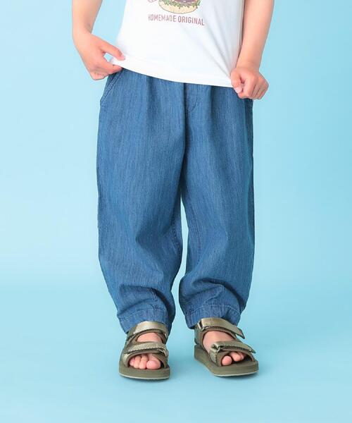 THE SHOP TK (ザ ショップ ティーケー )の「デニム 裾ゴム ジョガーパンツ(デニムパンツ・キッズ・ネイビー/ライトブルー・11/15 /14/13/12/16)」の1枚目の写真