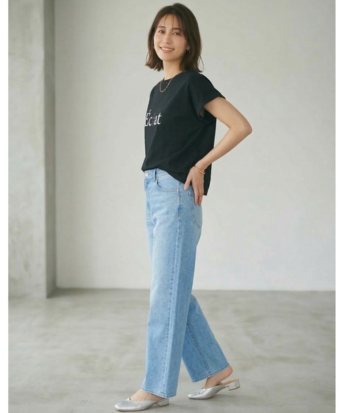 Belta attrice(ベルタアトリーチェ)の「【人気の!】Eclatロゴ フレンチスリーブTシャツ レディース バックタック カットソー上品 半袖トップス(Tシャツ/カットソー・レディース・ブラック/ライトパープル/ホワイト/サックスブルー・FREE)」の16枚目の写真