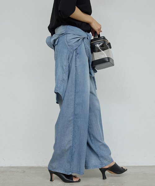 GALLARDAGALANTE(ガリャルダガランテ)の「【夏でも快適】シアーデニムパンツ(その他パンツ・レディース・ベージュ/ブルー・0/1)」の9枚目の写真