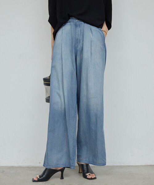 GALLARDAGALANTE(ガリャルダガランテ)の「【夏でも快適】シアーデニムパンツ(その他パンツ・レディース・ベージュ/ブルー・0/1)」の7枚目の写真