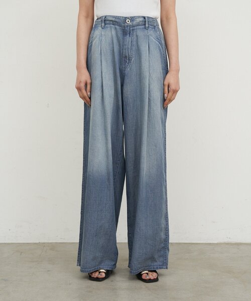 GALLARDAGALANTE(ガリャルダガランテ)の「【夏でも快適】シアーデニムパンツ(その他パンツ・レディース・ベージュ/ブルー・0/1)」の3枚目の写真