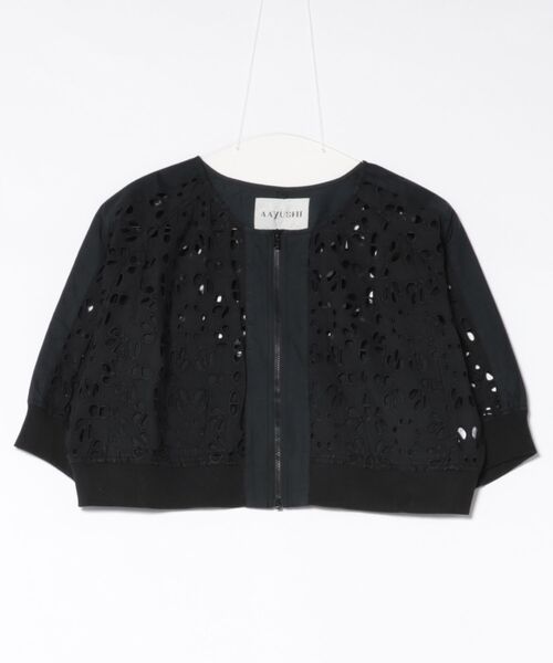 Tiara（ティアラ）の「【AAYUSHI/アユーシ】ジャケット（SGN0388）（ノーカラージャケット・レディース・ホワイト/ブラック・FREE）」の2枚目の写真