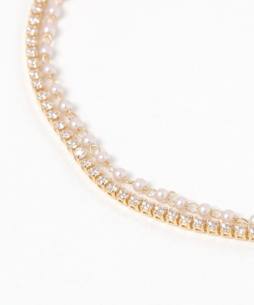 BAYFLOW（ベイフロー）の「ドットパール2連ブレスレット（ブレスレット・レディース・ライトグレー/イエロー・FREE）」の5枚目の写真