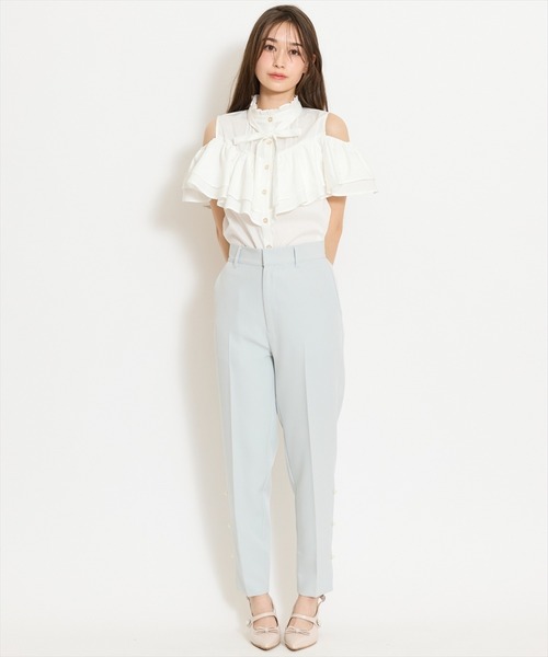 WILLSELECTION(ウィルセレクション)の「スタンドフリル2WAYスリーブブラウス(シャツ/ブラウス・レディース・ブルー系その他/オフホワイト/ホワイト系その他/ブラック・FREE)」の12枚目の写真