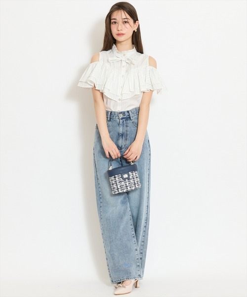 WILLSELECTION(ウィルセレクション)の「スタンドフリル2WAYスリーブブラウス(シャツ/ブラウス・レディース・ブルー系その他/オフホワイト/ホワイト系その他/ブラック・FREE)」の18枚目の写真