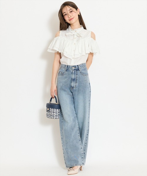 WILLSELECTION(ウィルセレクション)の「スタンドフリル2WAYスリーブブラウス(シャツ/ブラウス・レディース・ブルー系その他/オフホワイト/ホワイト系その他/ブラック・FREE)」の19枚目の写真