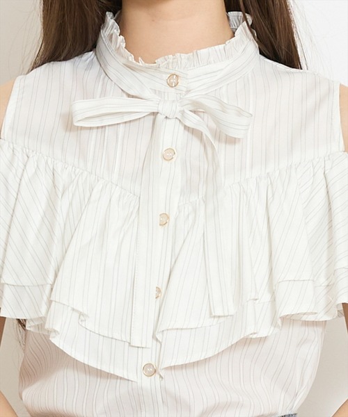 WILLSELECTION(ウィルセレクション)の「スタンドフリル2WAYスリーブブラウス(シャツ/ブラウス・レディース・ブルー系その他/オフホワイト/ホワイト系その他/ブラック・FREE)」の16枚目の写真