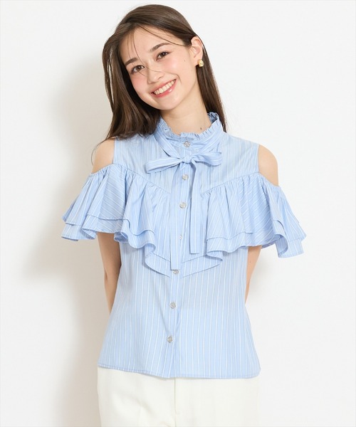 WILLSELECTION(ウィルセレクション)の「スタンドフリル2WAYスリーブブラウス(シャツ/ブラウス・レディース・ブルー系その他/オフホワイト/ホワイト系その他/ブラック・FREE)」の20枚目の写真