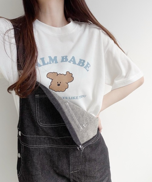 Nana(ナナ)の「ベアプリントオーバーサイズTシャツ(Tシャツ/カットソー・レディース・ホワイト/チャコールグレー・FREE)」の22枚目の写真