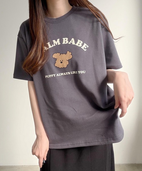 Nana(ナナ)の「ベアプリントオーバーサイズTシャツ(Tシャツ/カットソー・レディース・ホワイト/チャコールグレー・FREE)」の16枚目の写真