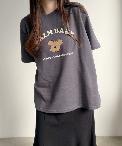 Nana(ナナ)の「ベアプリントオーバーサイズTシャツ(Tシャツ/カットソー・レディース・ホワイト/チャコールグレー・FREE)」の18枚目の写真