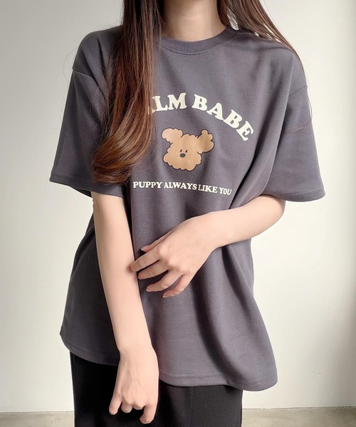 Nana(ナナ)の「ベアプリントオーバーサイズTシャツ(Tシャツ/カットソー・レディース・ホワイト/チャコールグレー・FREE)」の21枚目の写真
