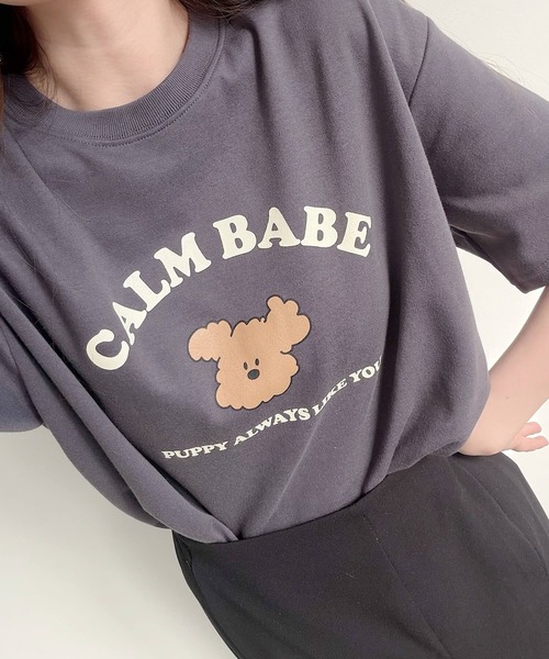 Nana(ナナ)の「ベアプリントオーバーサイズTシャツ(Tシャツ/カットソー・レディース・ホワイト/チャコールグレー・FREE)」の14枚目の写真