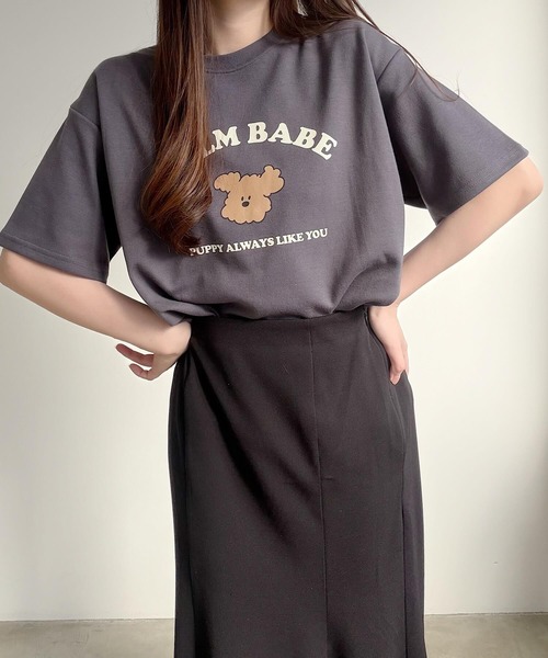 Nana(ナナ)の「ベアプリントオーバーサイズTシャツ(Tシャツ/カットソー・レディース・ホワイト/チャコールグレー・FREE)」の15枚目の写真