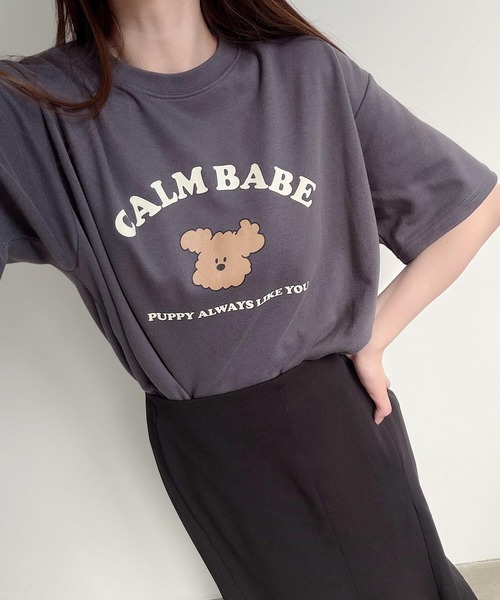 Nana(ナナ)の「ベアプリントオーバーサイズTシャツ(Tシャツ/カットソー・レディース・ホワイト/チャコールグレー・FREE)」の10枚目の写真